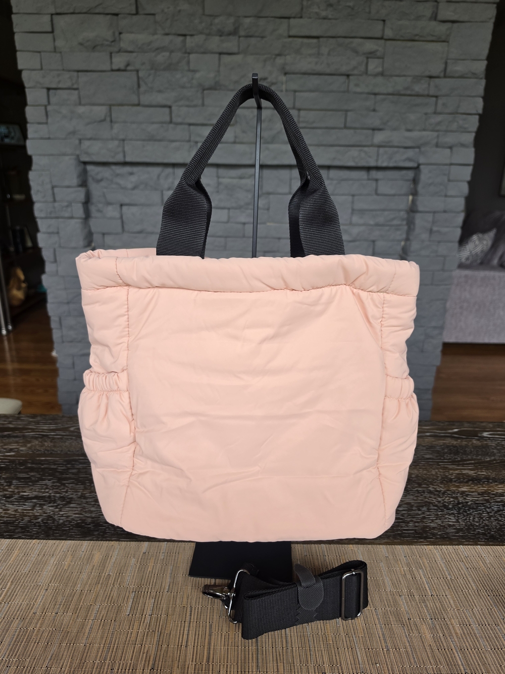 Quilted Puffer Tote Bag - Blush Pink - Picture 2 of 4